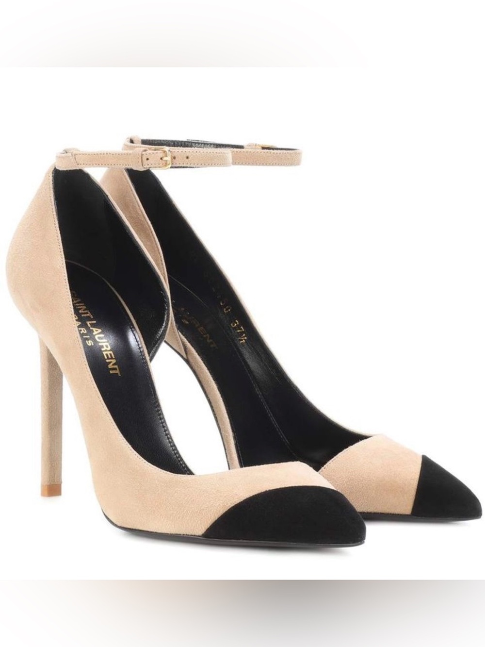 Saint Laurent Anja Two-tone Suede Pumps